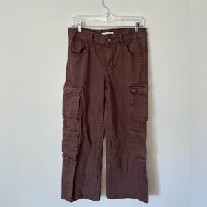 PacSun Chocolate Brown 90s Baggy Cargo Jeans Size 26